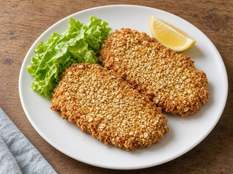 Viandas de la semana: milanesas de pollo con avena hechas en freidora de aire