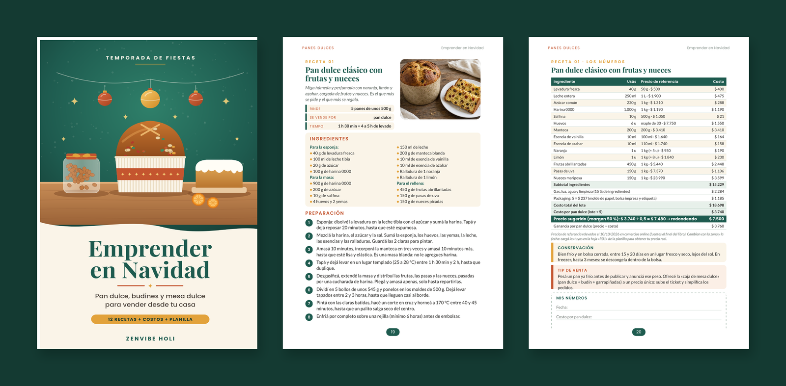 Emprender en Navidad: pan dulce y budines para vender (PDF), foto 3. Recetas para emprender. Crujiente sin Aceite