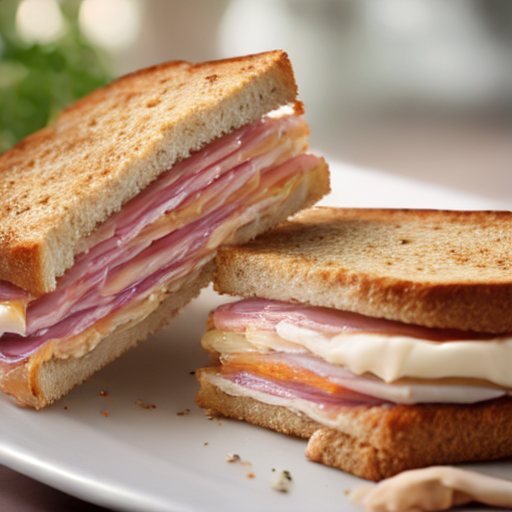 Tostado de jamón y queso bien crocante hecha en freidora de aire