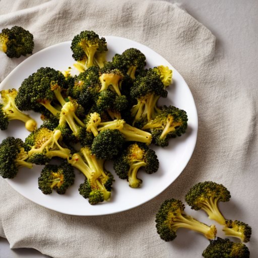 Brócoli crocante con queso y limón hecha en freidora de aire